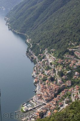 Seilbahn nach Pigra, Blick auf Argegno
